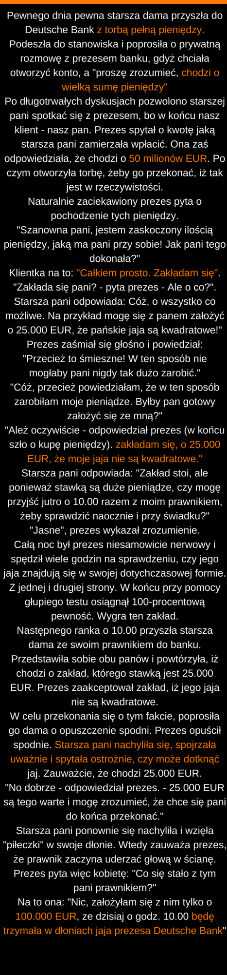 Starsza pani i zakład 