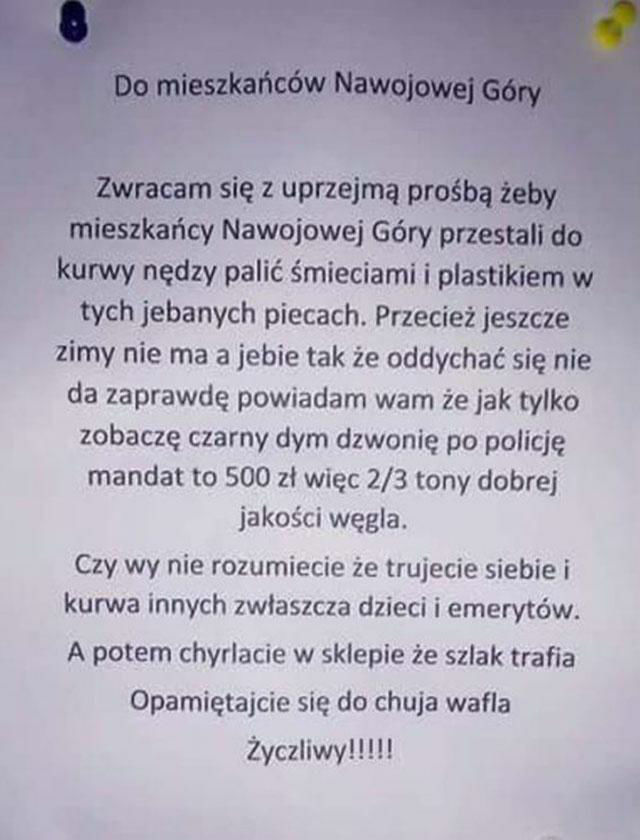 Apel do mieszkańców 