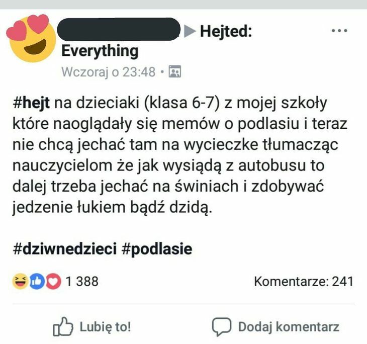 Hejt na dzieciaki 