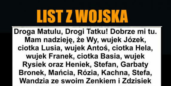 List z wojska 