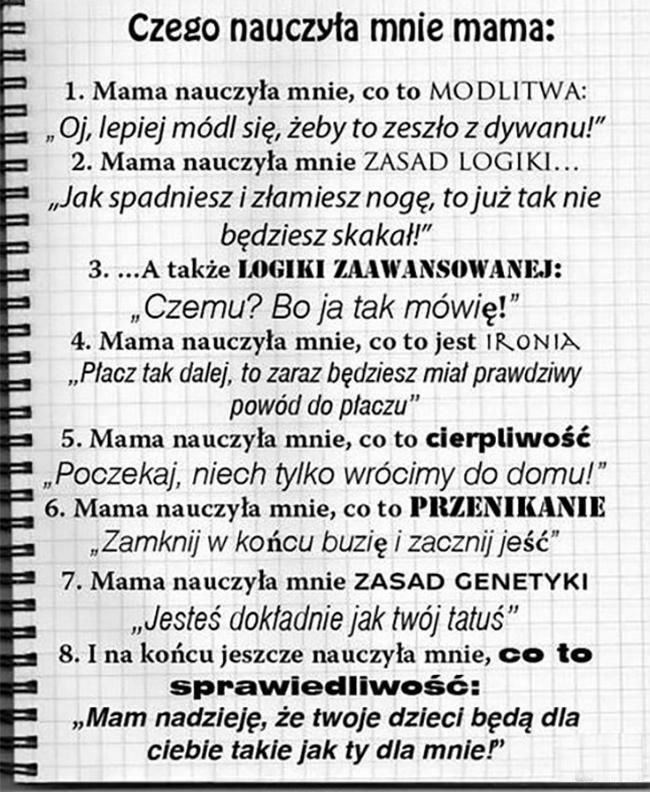 Czego nauczyła mnie mama? 