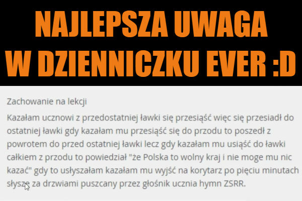 Uwaga w dzienniczku 