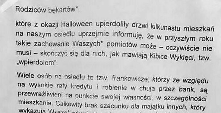 List do rodziców bękartów :D 