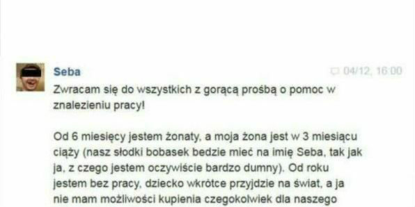 Seba szuka pracy :D 