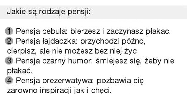 Rodzaje pensji 