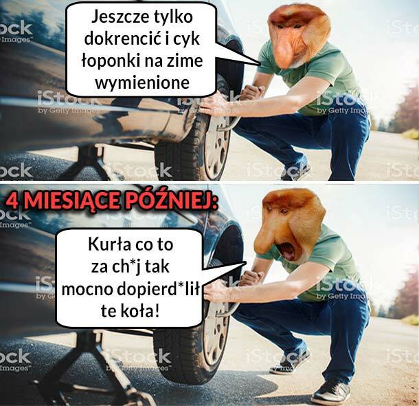 Kiedy Janusz wymieni opony :D 