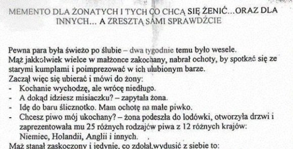 Memento dla żonatych 