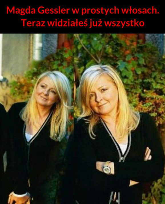 Magda Gessler w prostych włosach