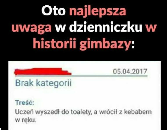 Najlepsza uwaga w historii gimbazy 