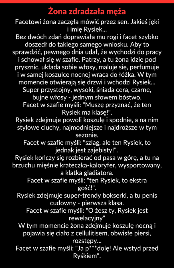Żona zdradzała męża...