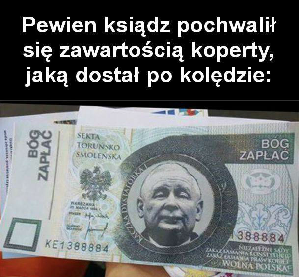 Mistrzowska zawartość koperty po kolędzie :D 