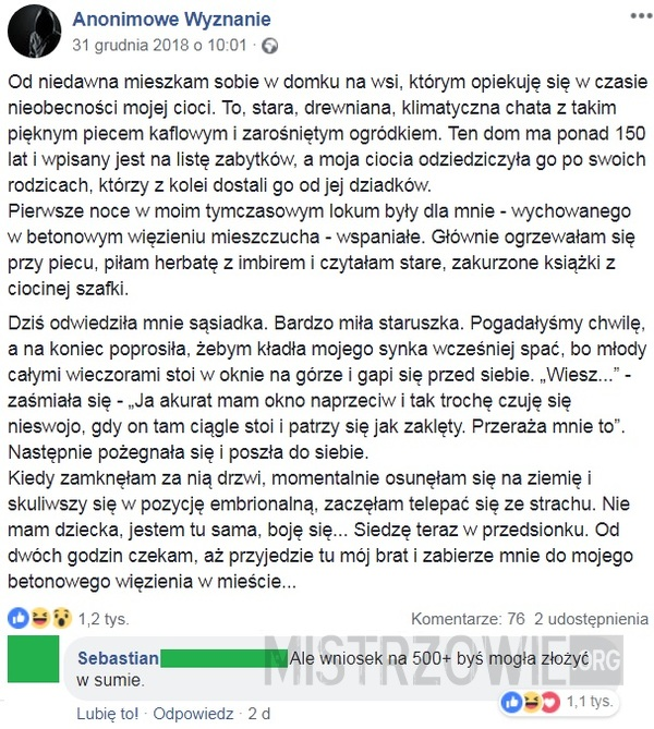 Przerażające wyznanie 