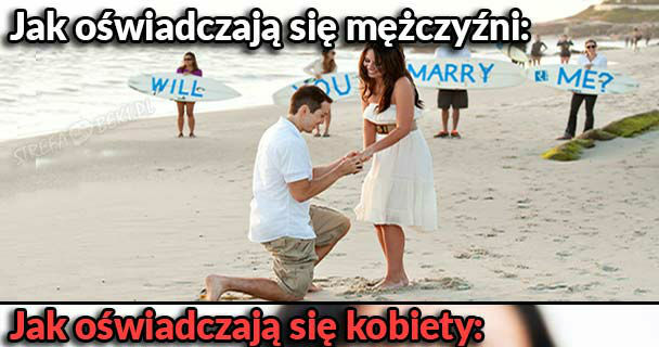 Jak oświadczają się mężczyźni vs. kobiety