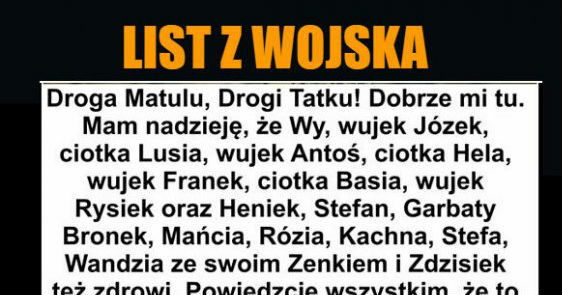 Mistrzowski list z wojska