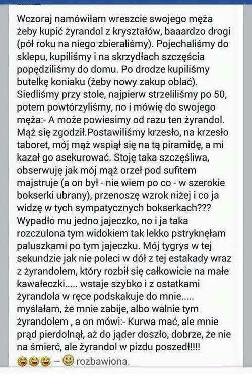 Przypał z nowym żyrandolem :D