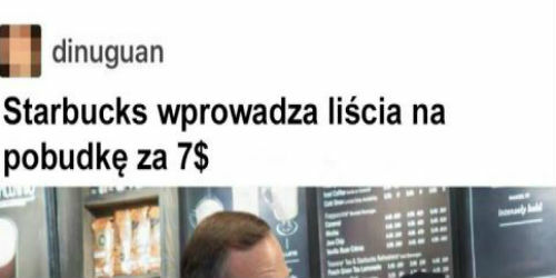 - Kawkę z liściem? - Poproszę. 