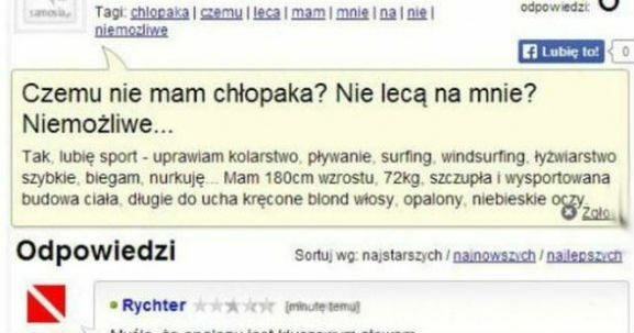 Dlatego nie ma chłopaka :D