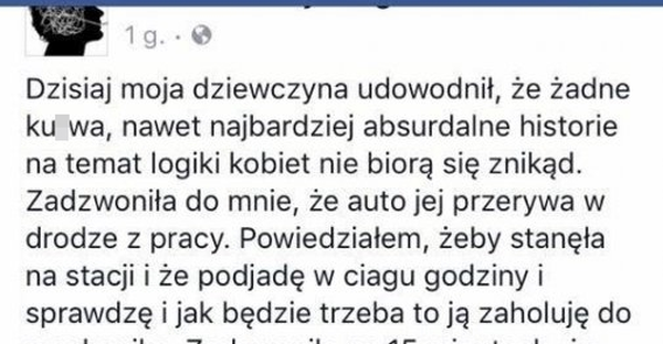 Tak się kończy holowanie samochodu z kobietą :D