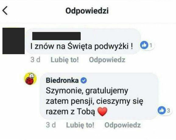 Biedronka - mistrzyni riposty :D 