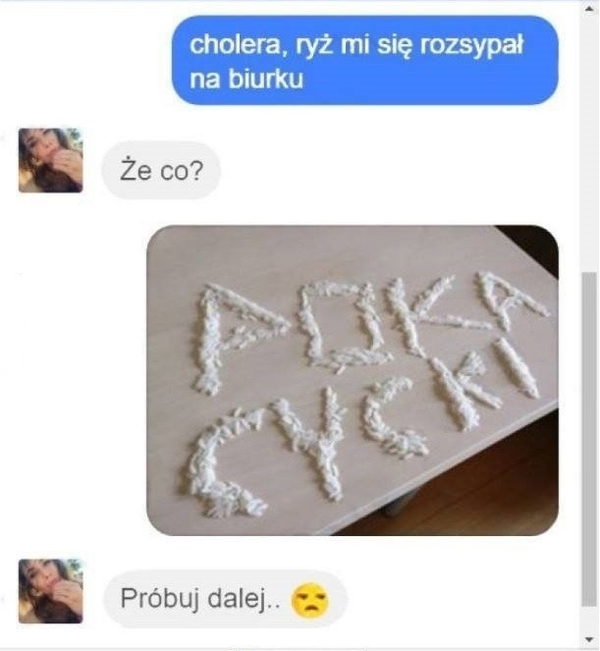 Epicki napis z ryżu :D