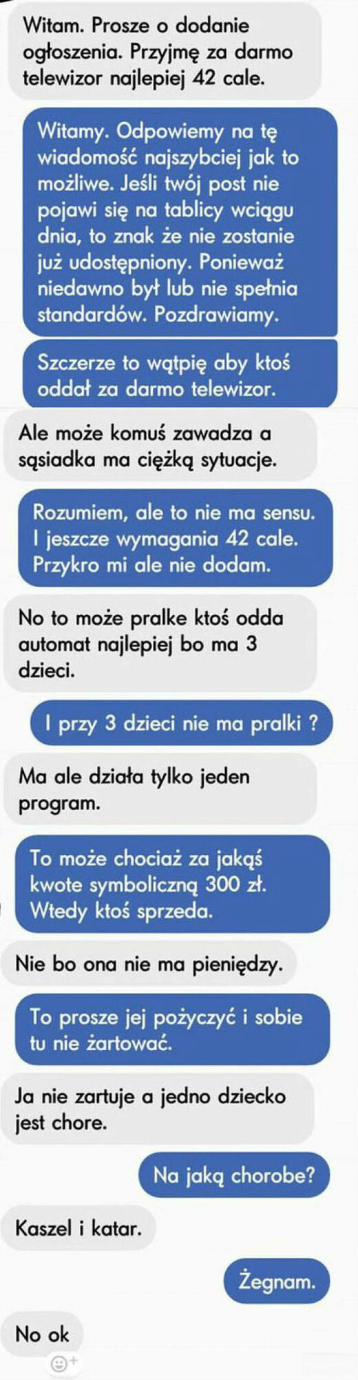 Przyjmę telewizor za darmo