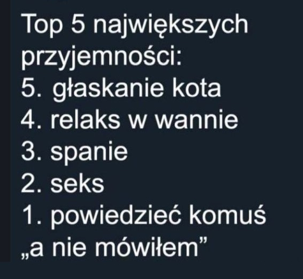5 największych przyjemności