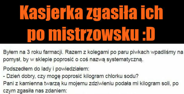 Kasjerka zgasiła ich po mistrzowsku :D