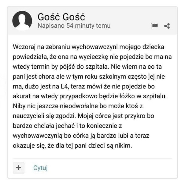 Madka o nauczycielce