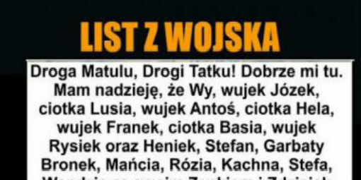 Epicki list z wojska :D