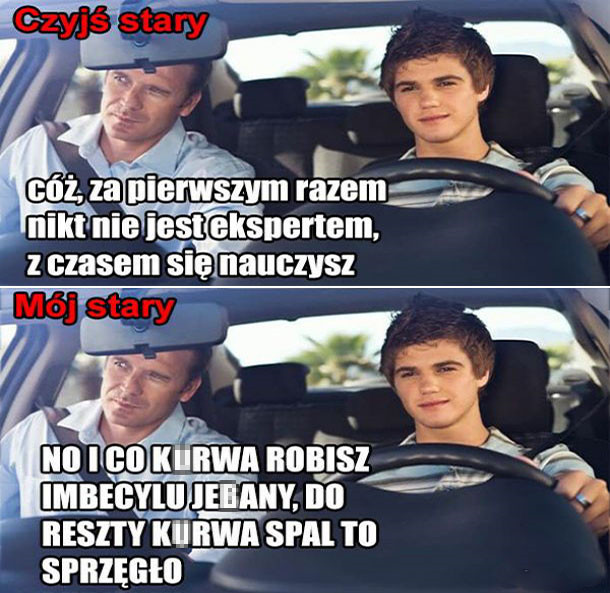 Nauka jazdy z ojcem :D 