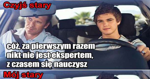 Nauka jazdy z ojcem :D 