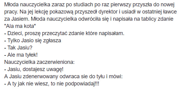 Jasiu na lekcji 
