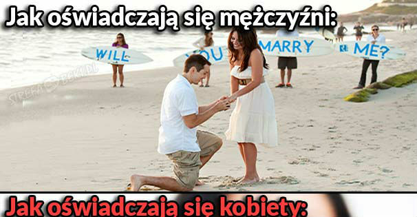 Jak oświadczają się mężczyźni vs kobiety