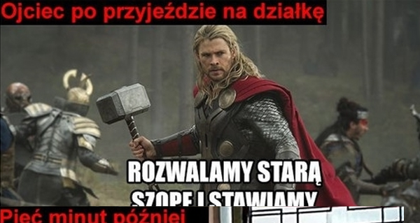 Ojciec na działce :D