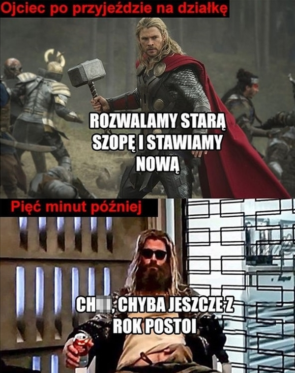 Ojciec na działce :D