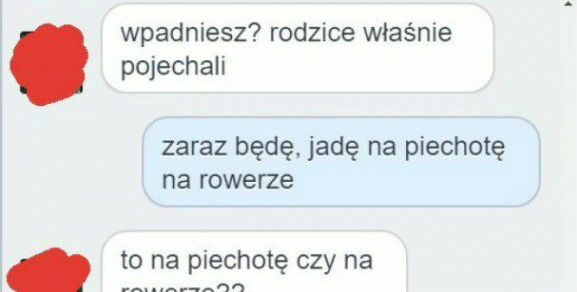 Na piechotę na rowerze :D