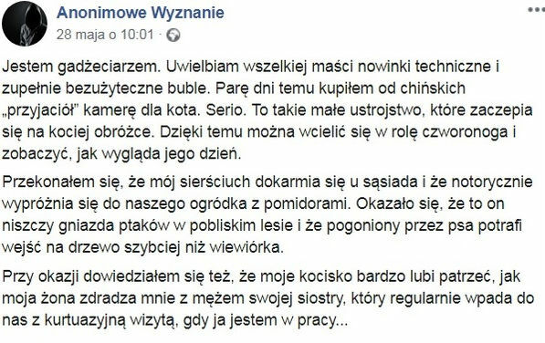 Kupił kamerę dla kota :D 