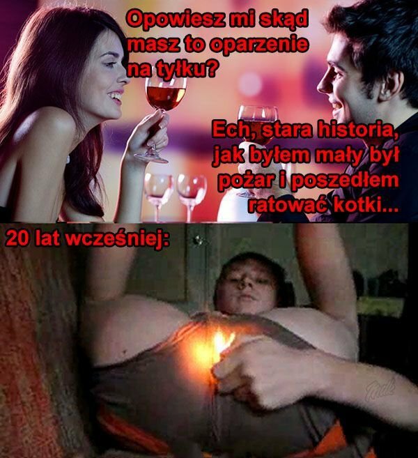 Oparzenie na tyłku :D 
