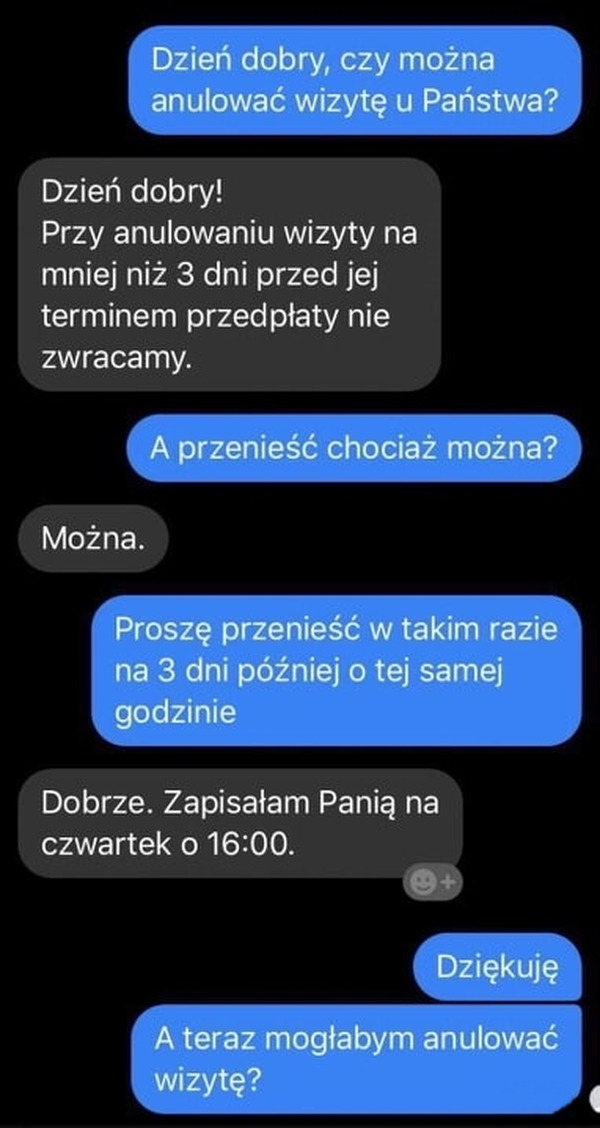 Anulowanie wizyty