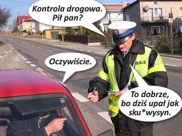 Kontrola drogowa i troskliwy policjant :D