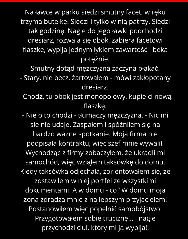Znowu w życiu mi nie wyszło...