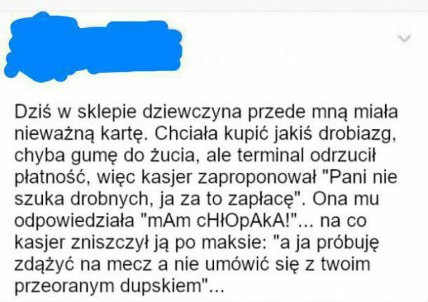 Mistrzowska riposta kasjera :D