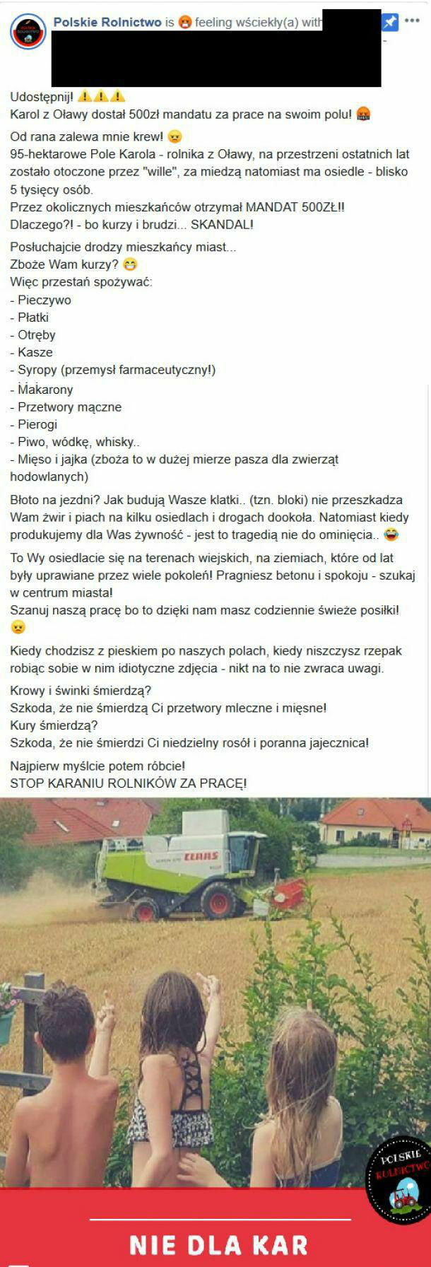 STOP karaniu rolników