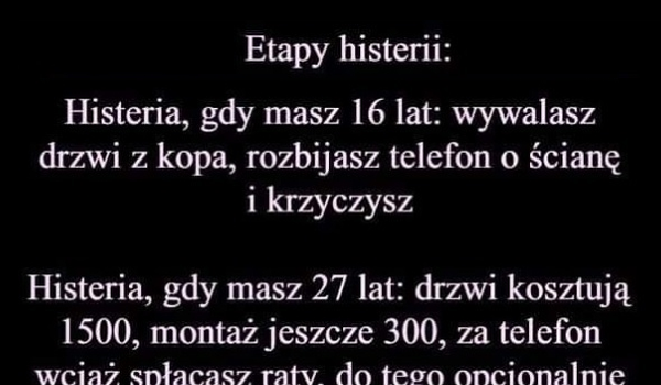 Etapy histerii