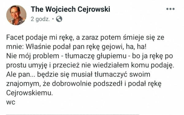 Epicka riposta Cejrowskiego :D