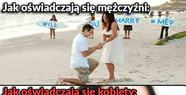 Jak oświadczają się mężczyźni, a jak kobiety
