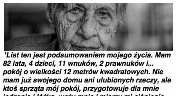 Przejmujący list z domu starców