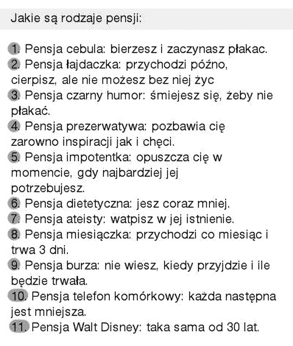 Rodzaje pensji. Nr 5 to HIT :D