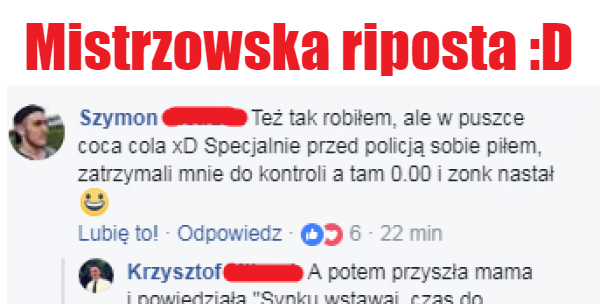 Sroga riposta Szymona :D