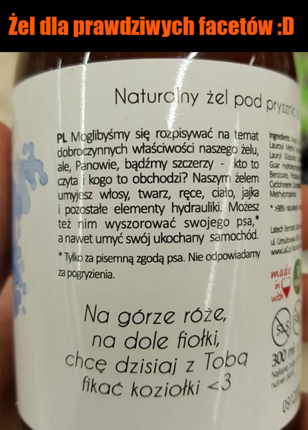 Żel dla prawdziwych facetów :D